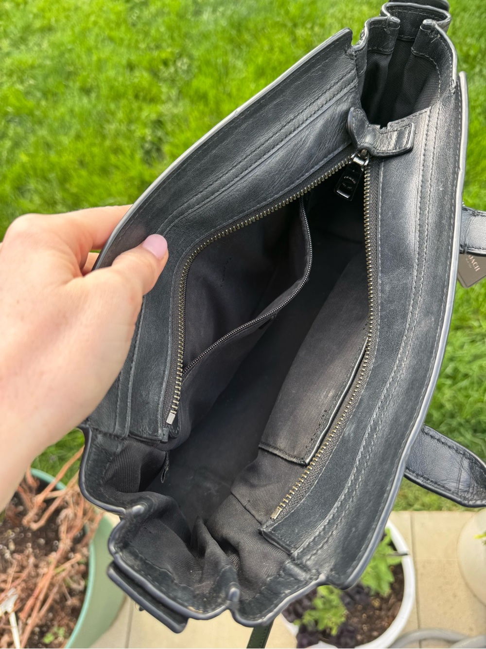 Coach Black Studded Leather Satchel - Picture 4 of 4